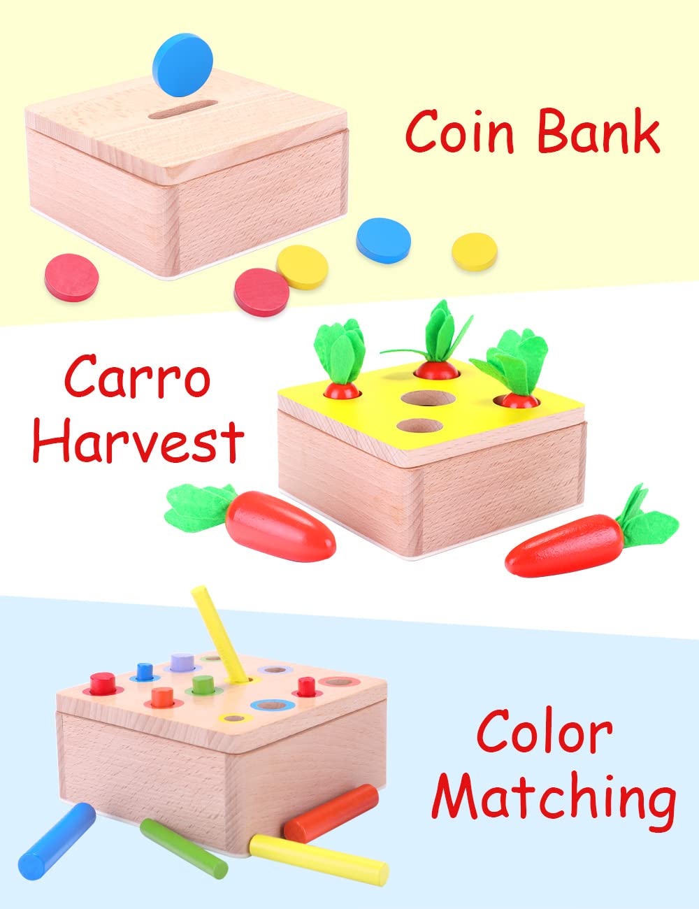 Baby Montessori Toys for 1 Year Old Boys Girls, Wooden Toys for 1 2 3 Year Olds, Baby Sensory Toys 4 in 1 Activity Cube Balls Drop Toy, Toddlers Educational Sorting Toy, Babies 1st Birthday Gifts