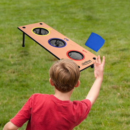 Unibos | Bean Bag Toss Games Set, 6 Bean Bags & 6 Washer, Reversible Board, Indoor Outdoor Throwing Game Party Supplies For Kids, Carnival Games Toss Games Banner For Birthday Party Decoration