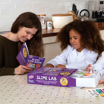 Galt Slime Lab science kit for kids, featuring colorful slime ingredients and tools for fun, educational slime-making activities.