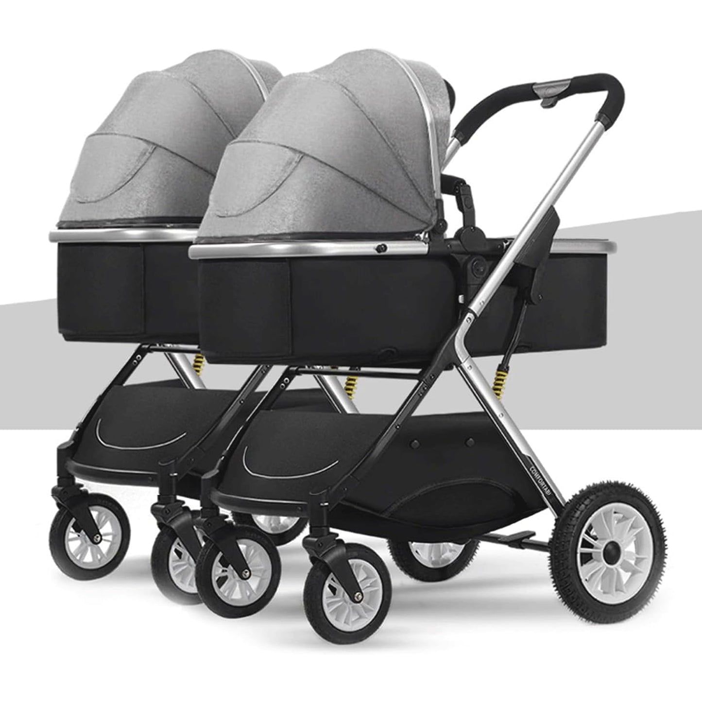EYPKPL Lightweight Double Stroller Foldable Double Pushchair with Adjustable Canopy Baby Carriage Removable Prams Tandem Strollers