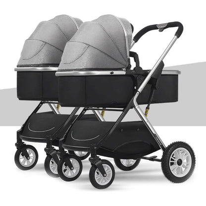 EYPKPL Lightweight Double Stroller Foldable Double Pushchair with Adjustable Canopy Baby Carriage Removable Prams Tandem Strollers