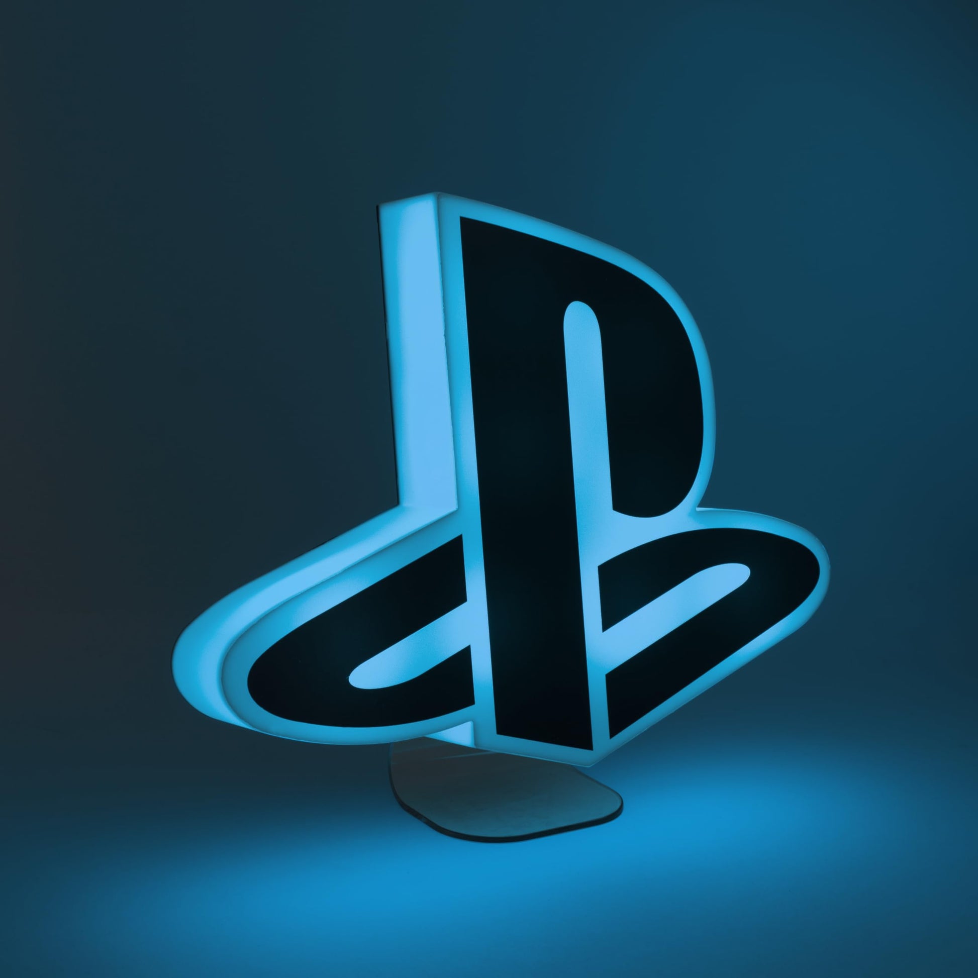 Paladone Playstation logo light with three lighting modes, officially licensed gaming merchandise, illuminated logo on a dark background.
