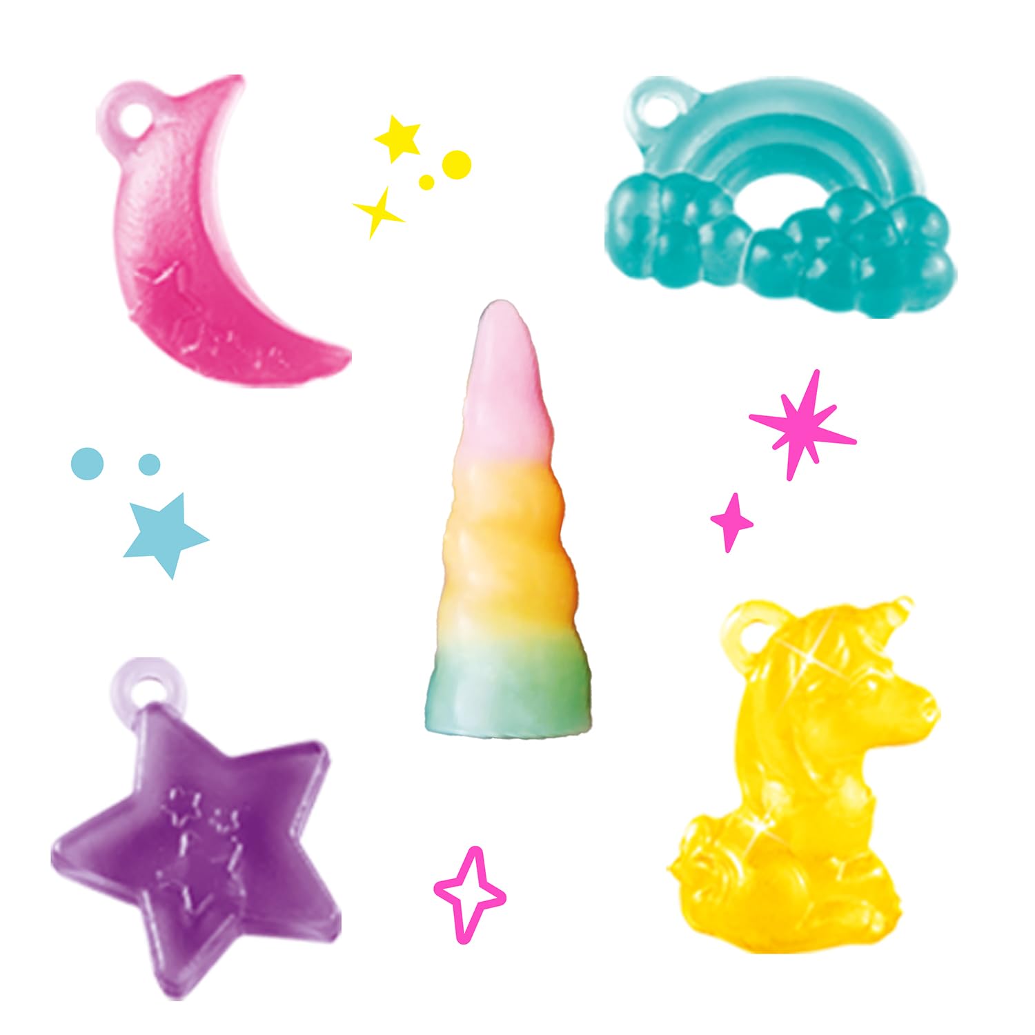 Pink unicorn-themed slime case featuring ready-made pink slime with colorful mix-ins from Canal Toys.
