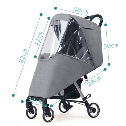 Universal Stroller Rain Cover for Pushchair Pram Buggy Rainproof Dustproof Windproof Rain Cover with Canopy and Zipper Door Easy Baby Lift in and Out (#6:Grey-Universal Stroller raincover)