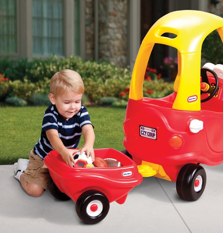 little tikes Cozy Coupe Trailer - Toy Trailer for Toddlers & Children, Encourages Creative Play, Suitable for Ages 3 to 10 Years, Red