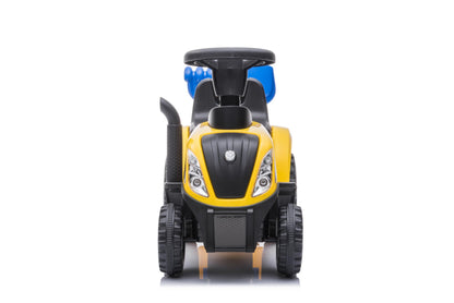 NINODOVAE Ride On Tractor, NEW HOLLAND Licensed car toy, Toddler Sliding Walker with Steering Wheel, horn music&lights for 12-36 months (Yellow)