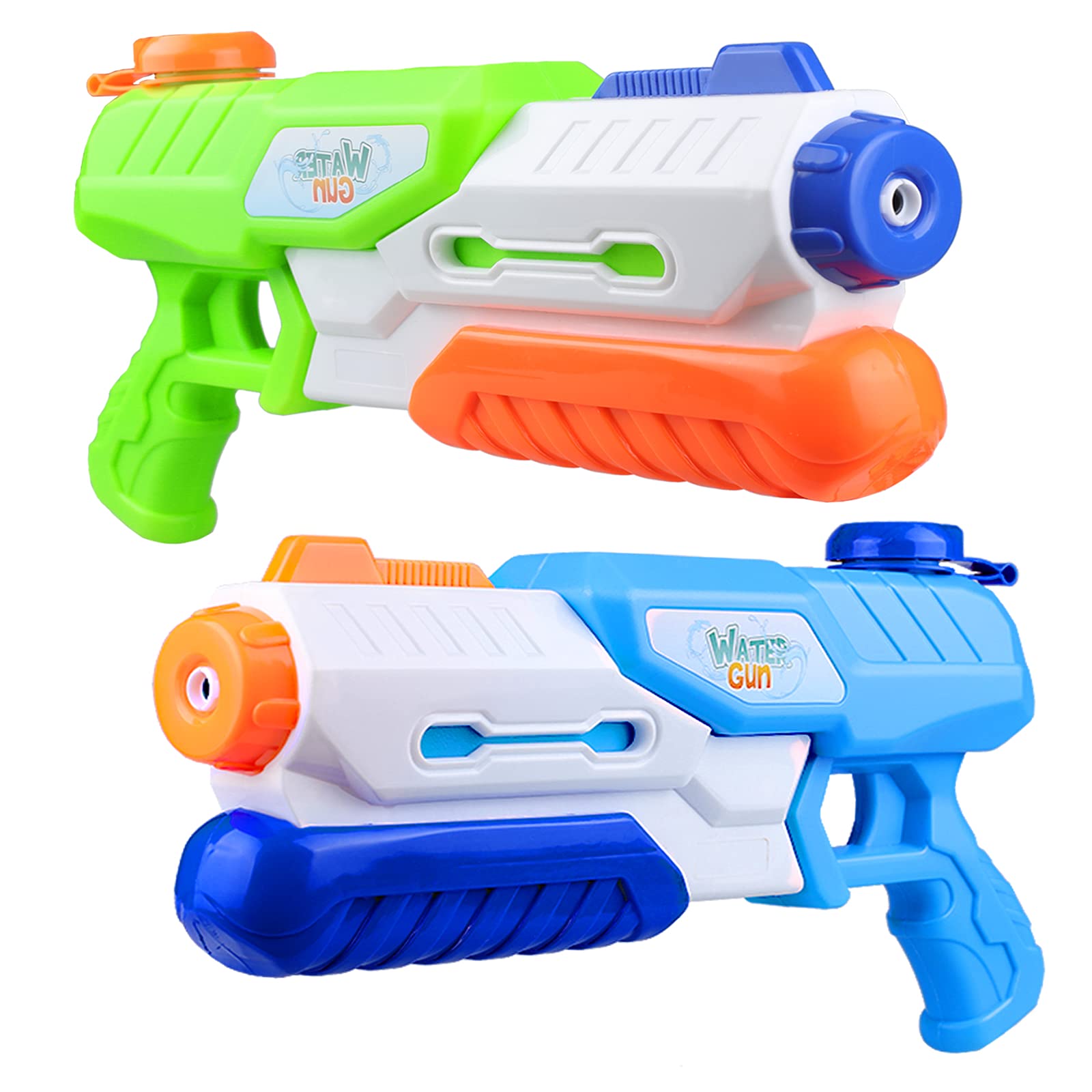 Yojoloin water pistol pack with two large 1200ml water blasters for kids and adults, ideal for outdoor garden and pool summer games.