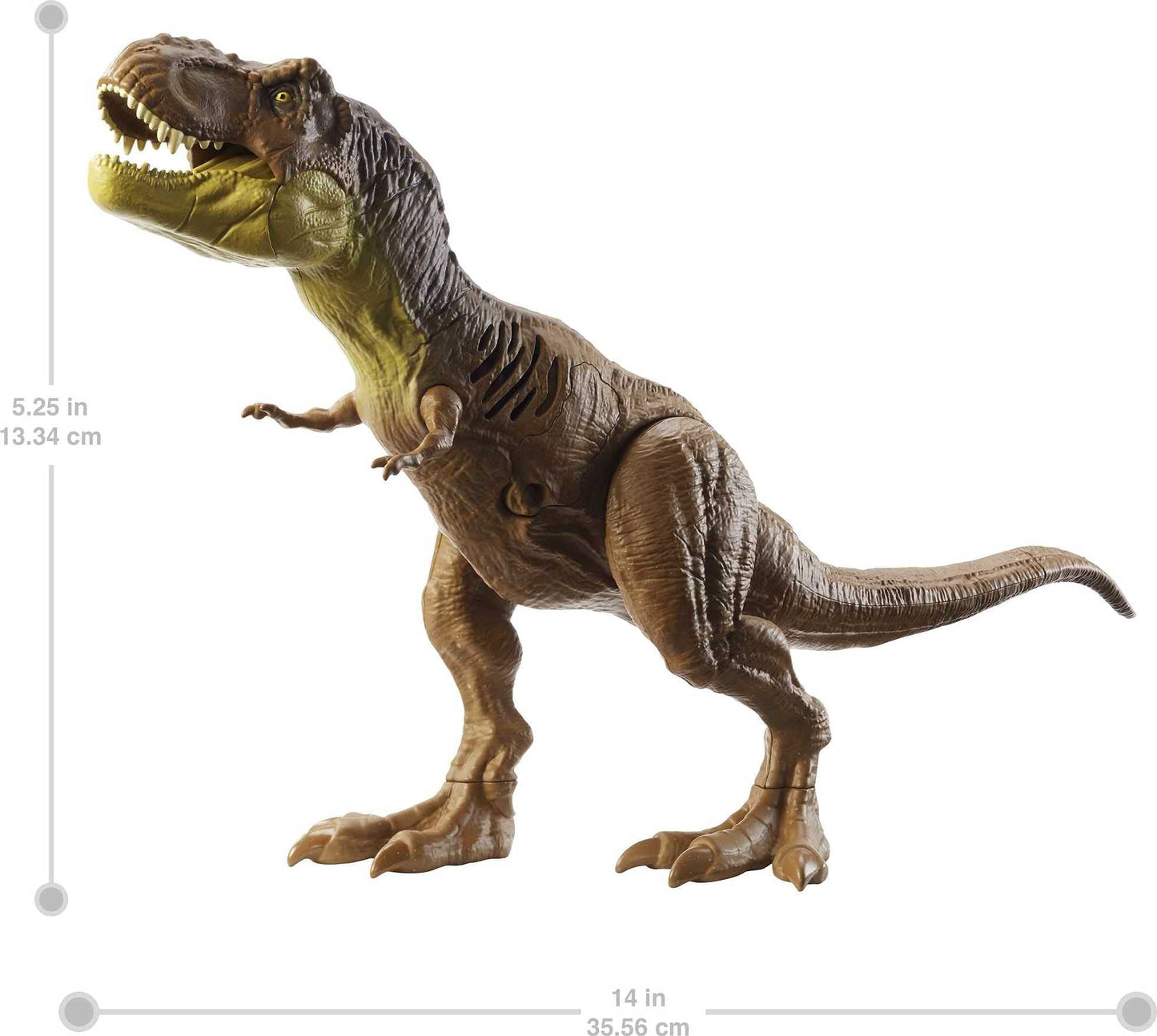 Jurassic World Toys 12-in Dinosaur Figure, Strike & Chomp Action, Sounds, Movable Joints, Great Gift for Ages 4 Years Old & Up,Multicolor,HBK21