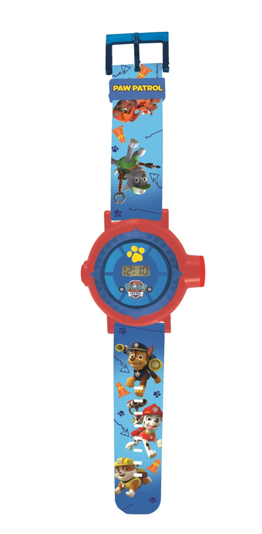 LEXIBOOK Paw Patrol Chase Projection Watch, 20 images of your favourite characters, send code messages with the projections, Blue/Red, DMW050PALXB