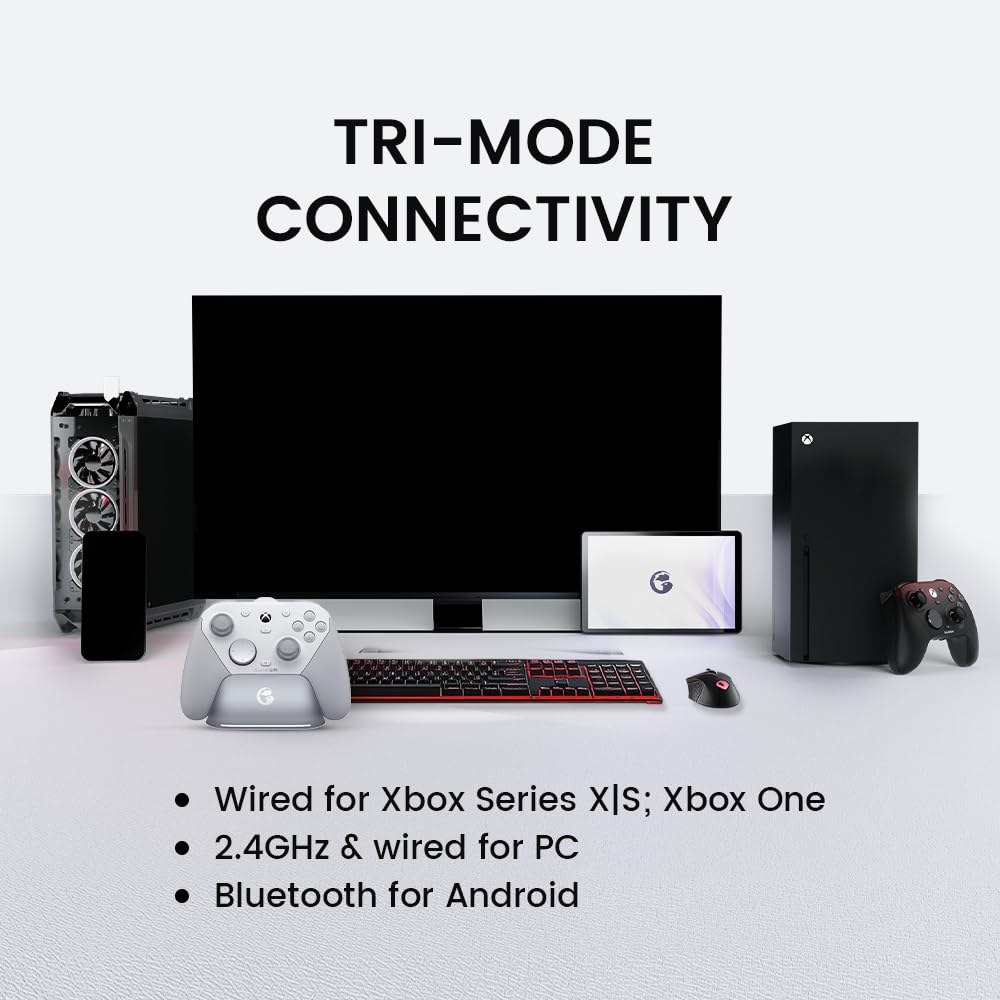 Black GameSir G7 Pro wired Xbox controller with TMR sticks, Hall effect triggers, 3.5mm audio jack, and textured grips.