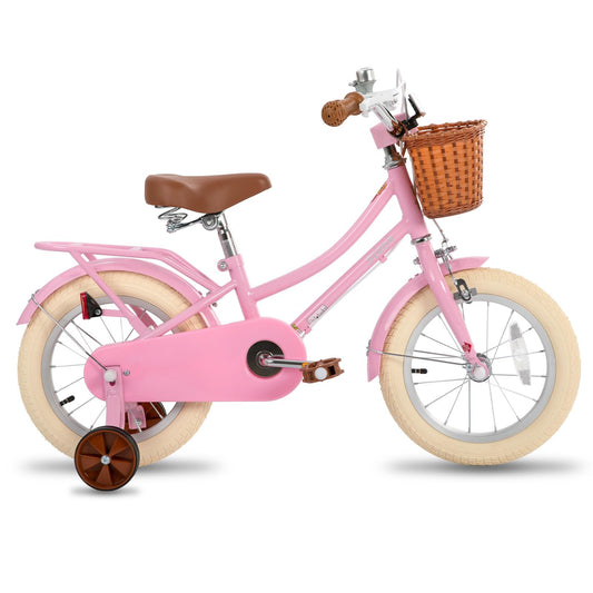 STITCH Manchi 14 Inch Kids Bike for Age 3 4 5 Girls, 14 Inch Wheel Girls Bike With Basket & Stabilisers,Pink…