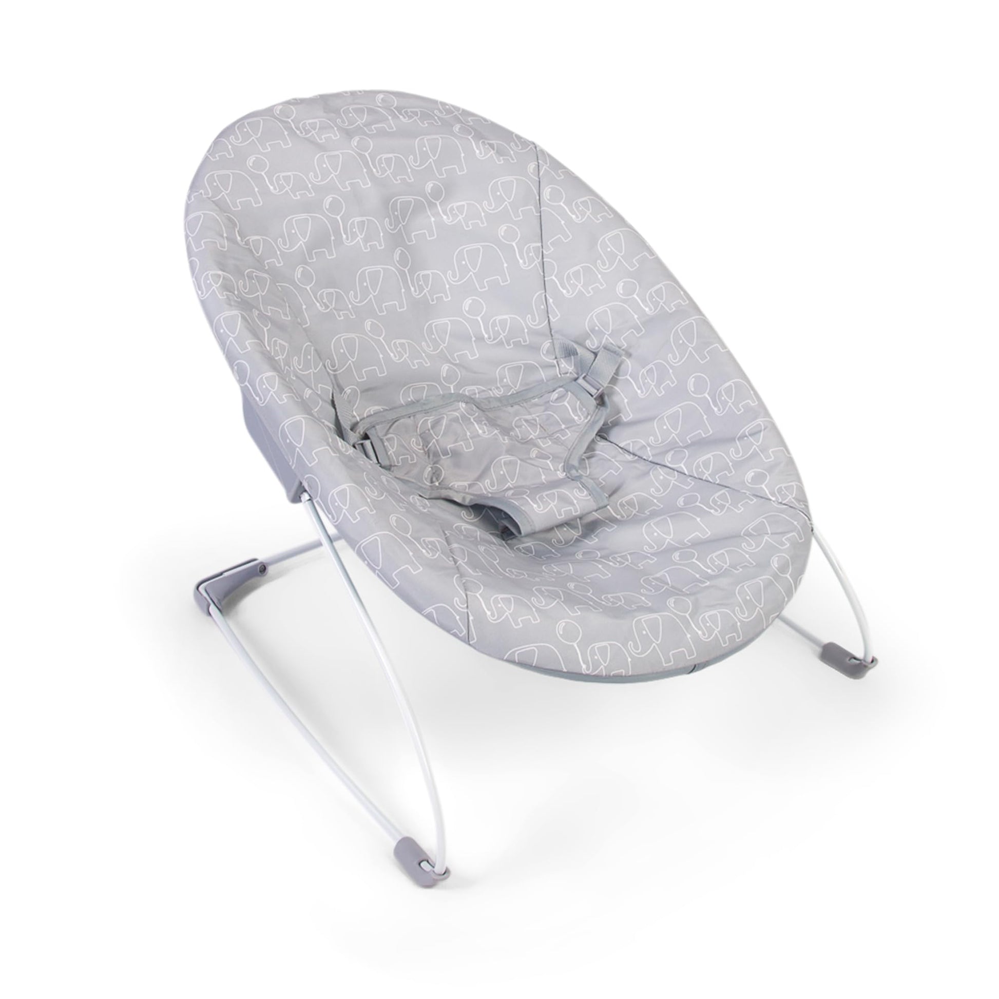 Red Kite Bambino Bouncer in grey fabric with a sturdy frame and soft padding for comfortable infant seating.