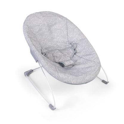 Red Kite Bambino Bouncer in grey fabric with a sturdy frame and soft padding for comfortable infant seating.