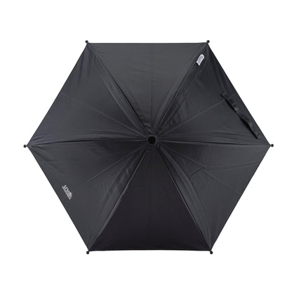 Black Cuddles Collection baby parasol umbrella with UV protection, fits pram, stroller, pushchair, and buggy for sun protection.