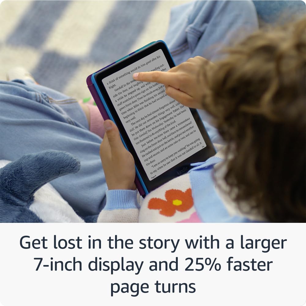 Amazon Kindle Paperwhite Kids with larger glare-free display, 16GB storage, suitable for children reading over 45 minutes daily in Cyber City.