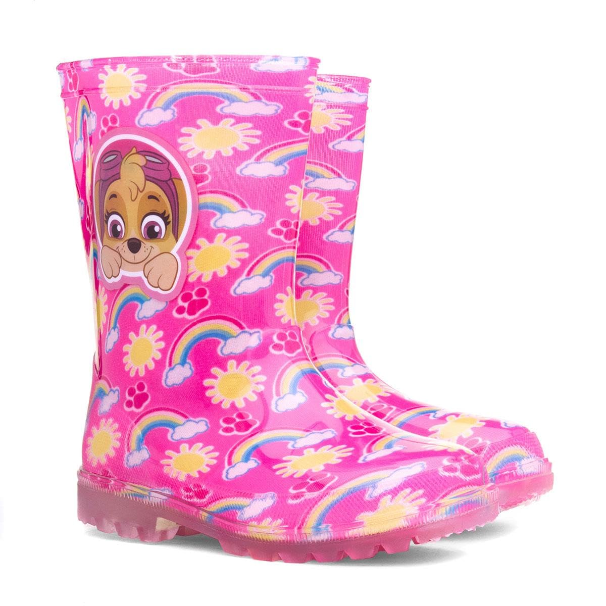 Paw Patrol Kids Pink Rainbow Welly - Size 12 Child UK - Pink