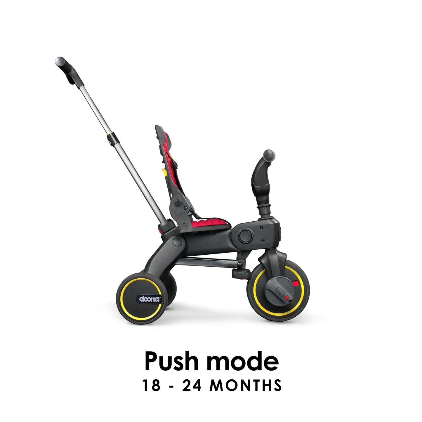 DOONA Liki Baby Trike S1 - Premium Foldable Toddler Tricycle with parent handle for ages 10 Months to 3 Years - Flame Red