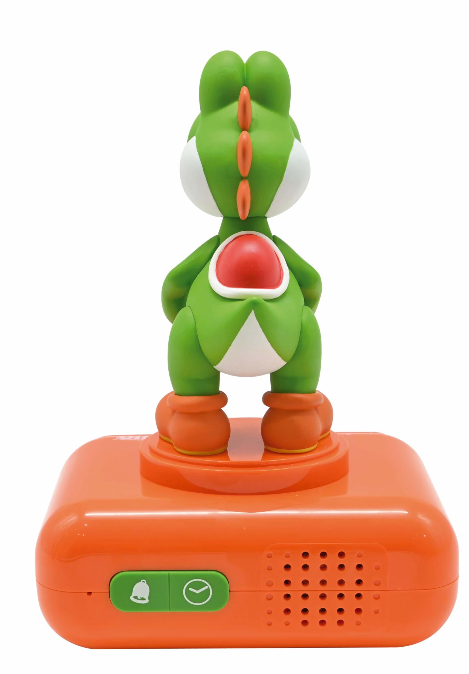 LEXIBOOK Super Mario Yoshi nightlight alarm clock with LCD backlit screen, luminous display, sounds, melodies, orange design, snooze feature