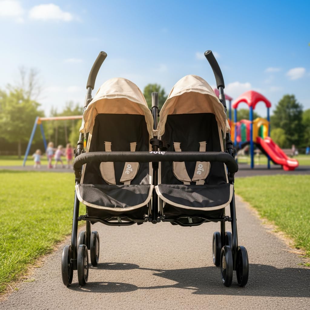 Joie Aire Twin Pushchair | Childrens Double Stroller Pram In Black & Stone | Childrens Baby Doll Stroller Toy Umbrella Fold Stroller | Role Play Toy Dolls Buggy Pushchair | Ages 3+