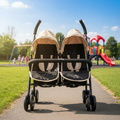 Joie Aire Twin Pushchair | Childrens Double Stroller Pram In Black & Stone | Childrens Baby Doll Stroller Toy Umbrella Fold Stroller | Role Play Toy Dolls Buggy Pushchair | Ages 3+