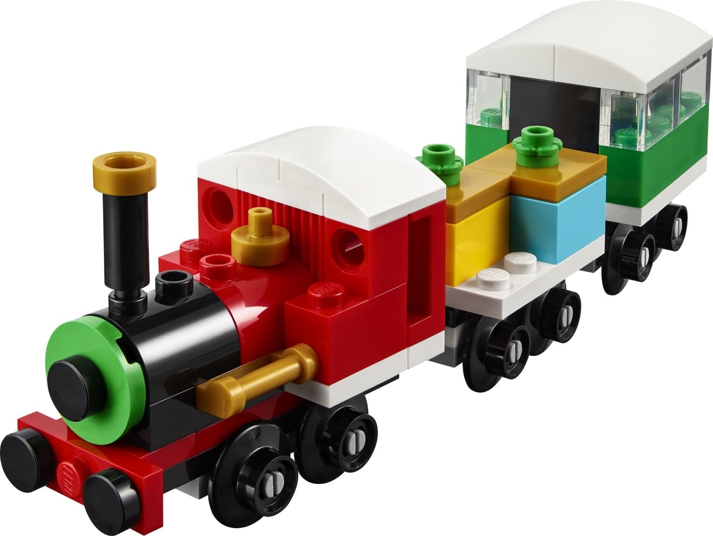 LEGO Creator 30584 Winterlicher Weihnachtszug set featuring a festive train with snow-covered details and holiday decorations.