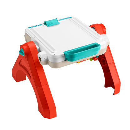 Fisher-Price Laugh & Learn 4-in-1 activity table and art easel for babies and toddlers, featuring colorful interactive toys and educational music.