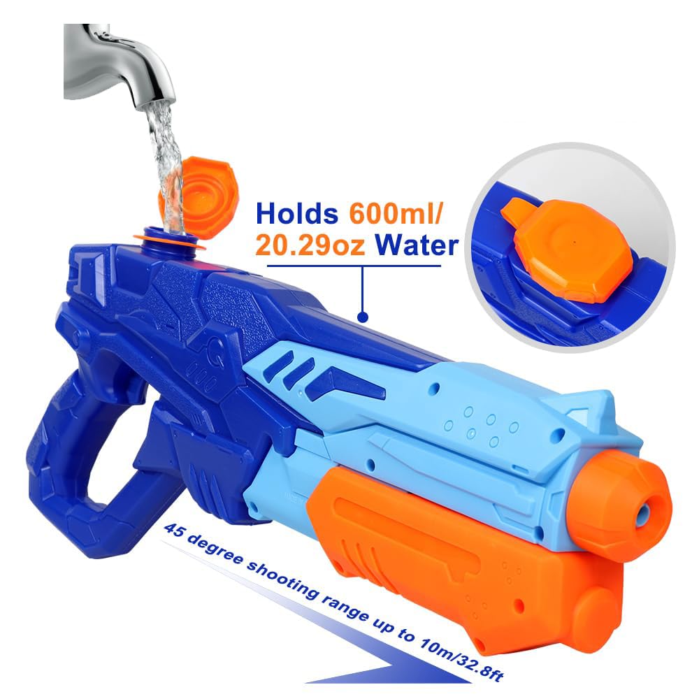 MOZOOSON water gun toy for kids, powerful squirt gun with 750ML capacity and long-range shooting capability.