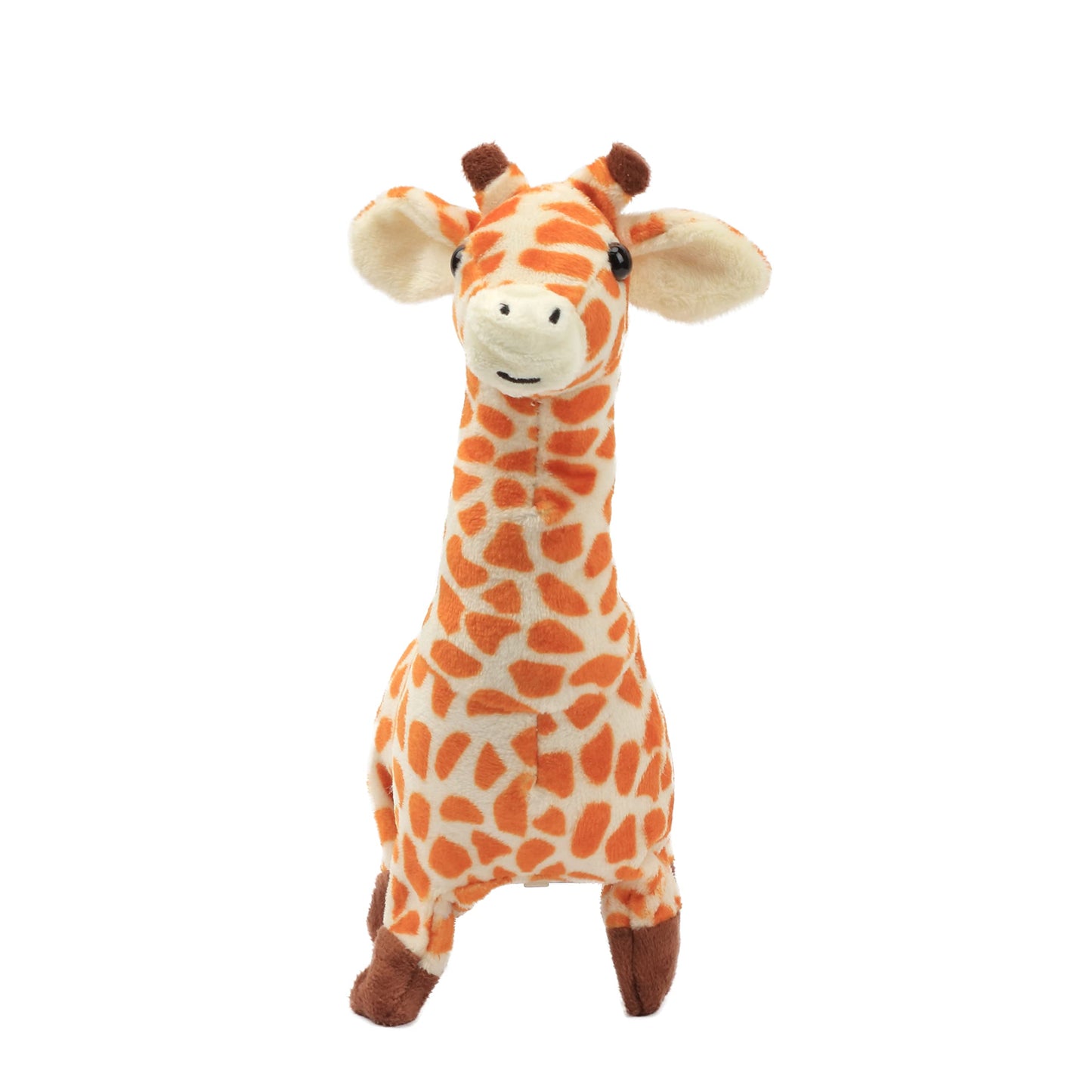 Hopearl Walking Giraffe Interactive Electronic Pet Plush Jirafa Toy with Sounds and Movements Animated Shaking Tail Gifts for Toddlers Birthday, Brown, 23cm