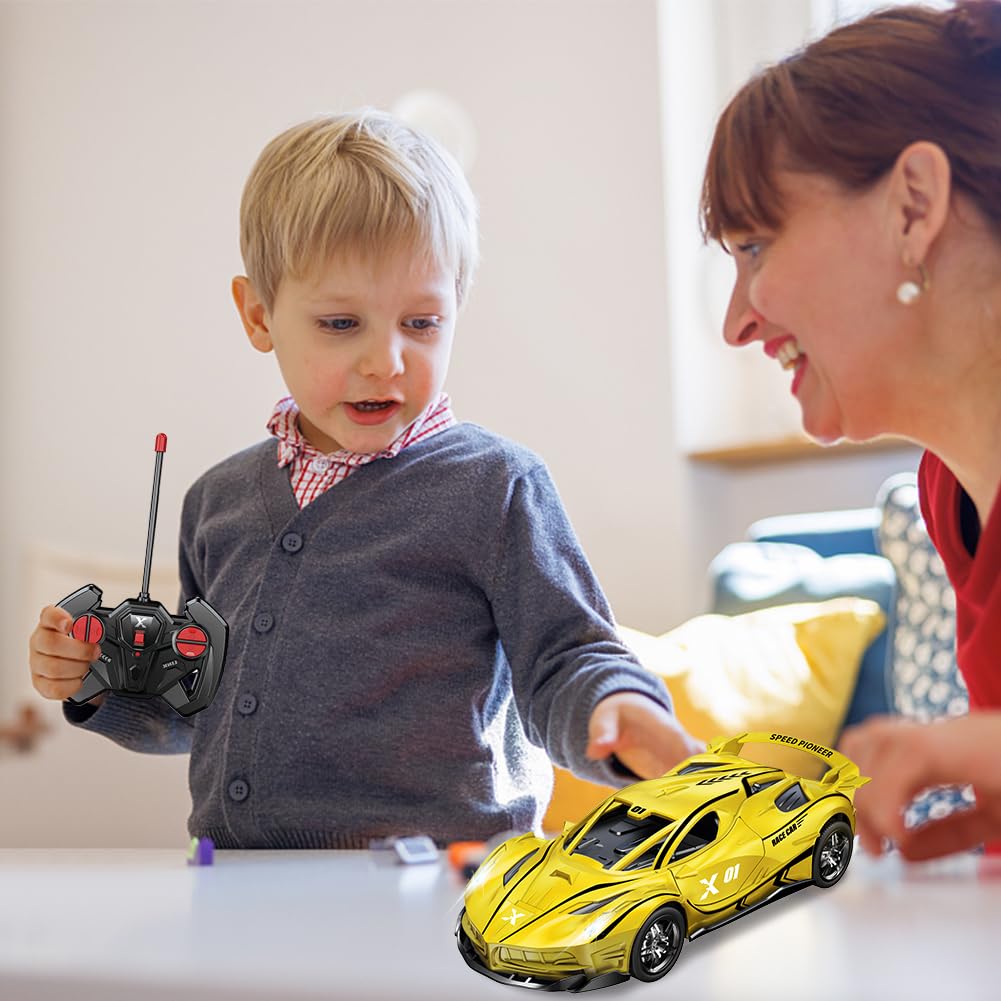 HATFRYF RC Drift Car, Cool Electric Remote Control Car, Kids Toy Vehicle, Model Toy for Boys - Driftable, Gifts for Kids Boy Yellow