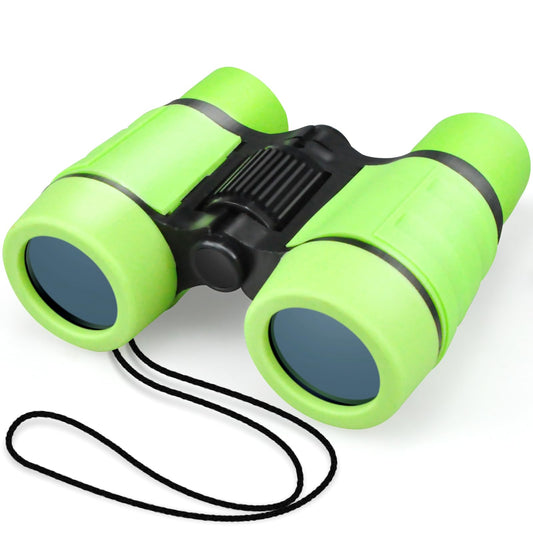 Green kids' toy binoculars by CARROUSEL, 4x30 high-resolution binoculars for children aged 3-8, suitable for outdoor play and exploration.