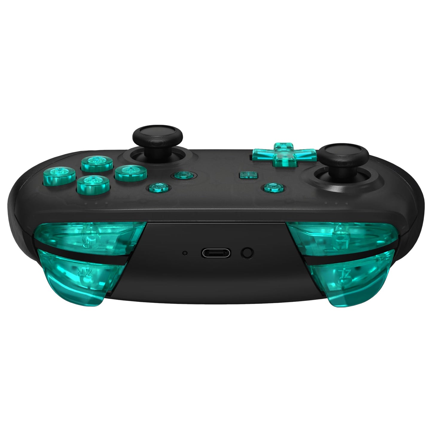 eXtremeRate emerald green repair ABXY D-pad and shoulder buttons for Nintendo Switch Pro Controller, glossy DIY replacement set with tools