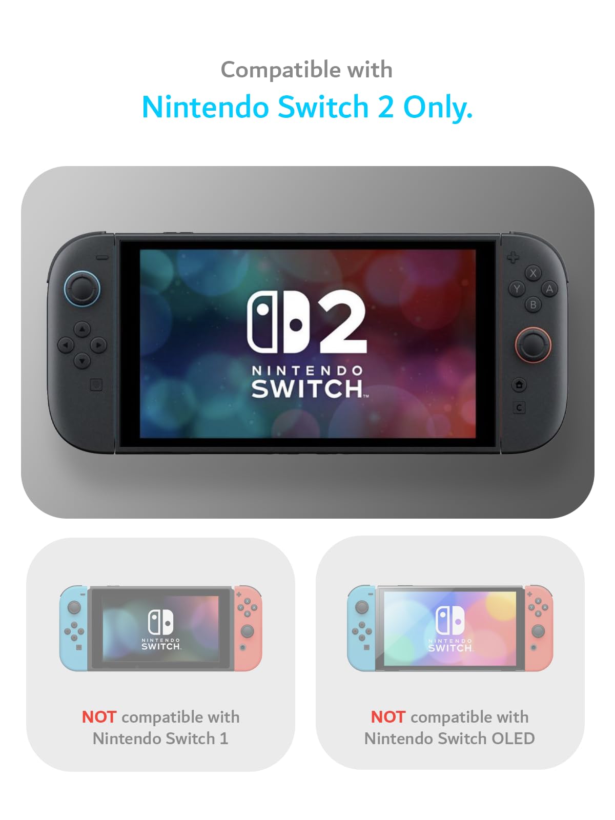 Black TUDIA Nintendo Switch 2 snap-on case with kickstand, shockproof TPU grip, scratch-resistant PC cover, and dockable design.