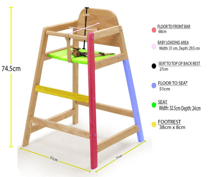 Safetots Two Pack of Simply Stackable Wooden High Chairs, Grey, Highchairs for Baby and Toddler, Stylish and Practical, Baby Highchairs for Your Home or Space Saving High Chairs for Restaurant