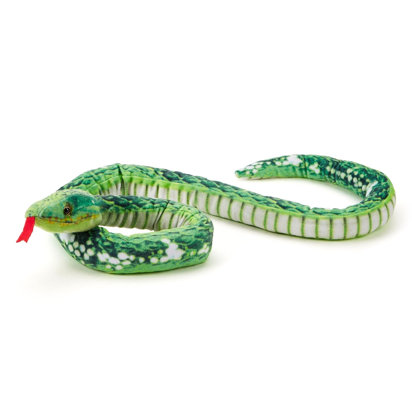 Zappi Co 100% Recycled Plush Green Tree Python Snake Toy (100cm Length) Stuffed Soft Cuddly Eco Friendly Green for New Born Child