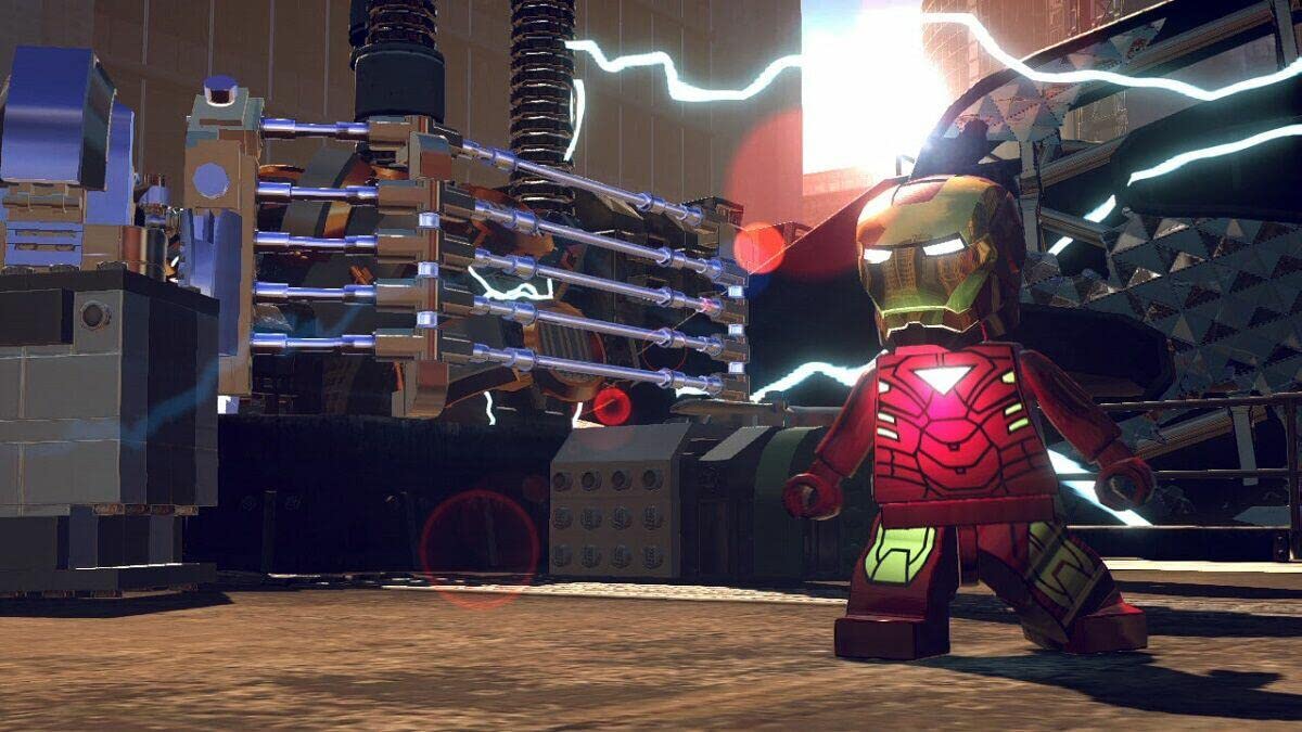 LEGO Marvel Super Heroes Nintendo Switch game cartridge by Warner Bros, showing colorful game cover art with Marvel characters.