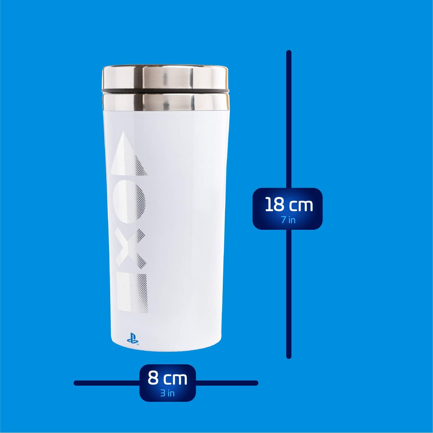 Paladone PP7927PS Playstation Travel Mug PS5 - Officially Licensed Merchandise, White, 15 ounces
