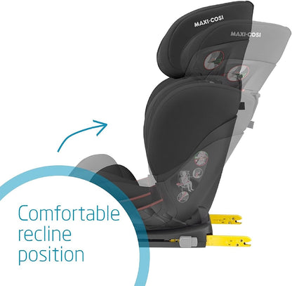 Maxi-Cosi RodiFix AirProtect High Back Booster Seat, 15 - 36 kg, 3.5 - 12 Years, Reclining ISOFIX Car Seat, Adjustable Headrest/Backrest, Extra Side Protection, Quick & Easy Buckle-up, Authentic Black