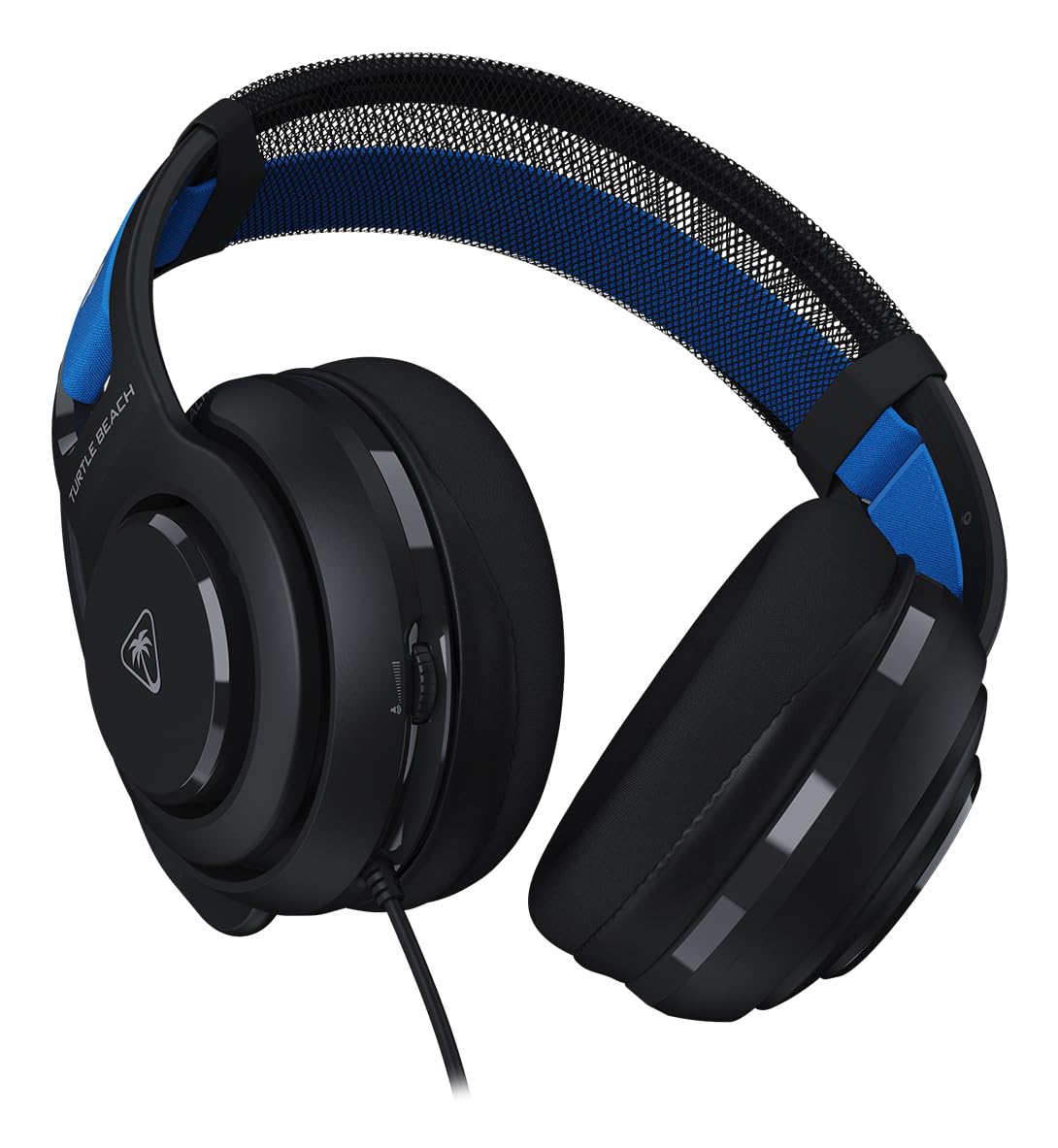 Black Turtle Beach Atlas 200 wired gaming headset with microphone, compatible with PS5 and PS4, featuring over-ear design and plush ear cups.