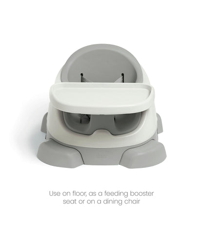 Mamas & Papas Baby Bug Booster Seat for Dining, Detachable Tray, Harness, Adjustable Seat and Non-Slip Feet, Pebble Grey
