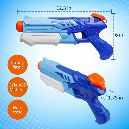 Two D-FantiX water guns for kids, 300cc long-range squirt toys for summer pool and beach water fights, suitable for boys and girls