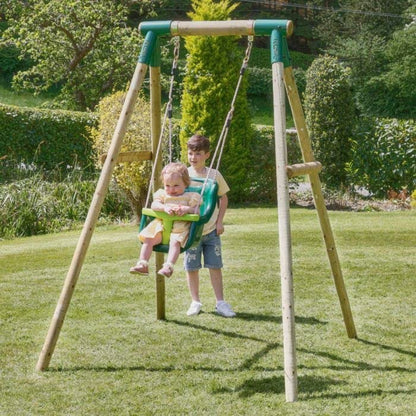 Rebo Baby Wooden Garden Swing Set - Pluto | OutdoorToys | Strong and Sturdy Children's Swing Set, Pressure Treated Timber, Soft-Feel Ropes, Baby Swing Seat