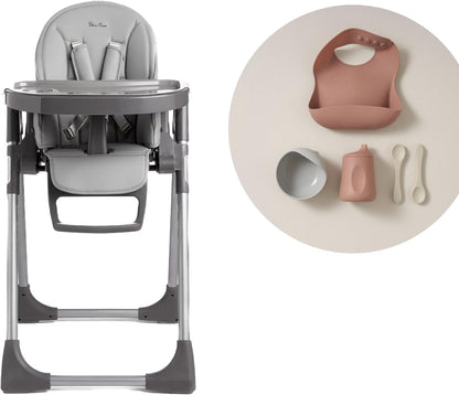 Silver Cross - Buffet Highchair with Mealtime Set - Baby Chair - Portable Highchair - Newborns to 3 Years - Grey