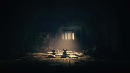 Bandai Namco Little Nightmares III Nintendo Switch game key card, featuring dark, mysterious artwork with game title and branding.