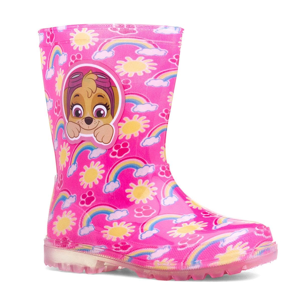 Paw Patrol Kids Pink Rainbow Welly - Size 12 Child UK - Pink