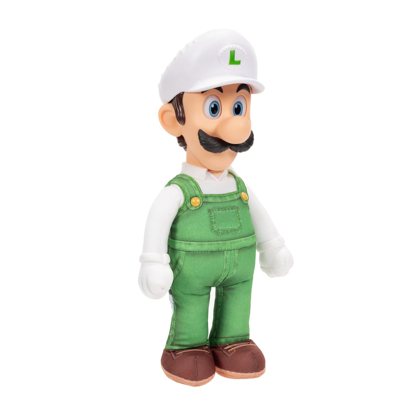 The Super Mario Galaxy Movie Fire Luigi Poseable Plush 15" / 38cm, Officially Licensed by Jakks Pacific, Plush with Sculpted Roto Head, Nintendo Collectible Plush, for Ages 3+