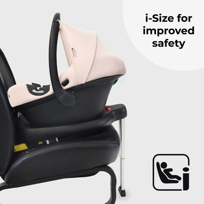 My Babiie MBCS02 i-Size Baby Car Seat - 40-87cm (Birth to 15 Months Approx.), R129, Group 0+, Lightweight Infant Carrier, Large Canopy, Newborn Insert, Adjustable Headrest - Pink Leopard