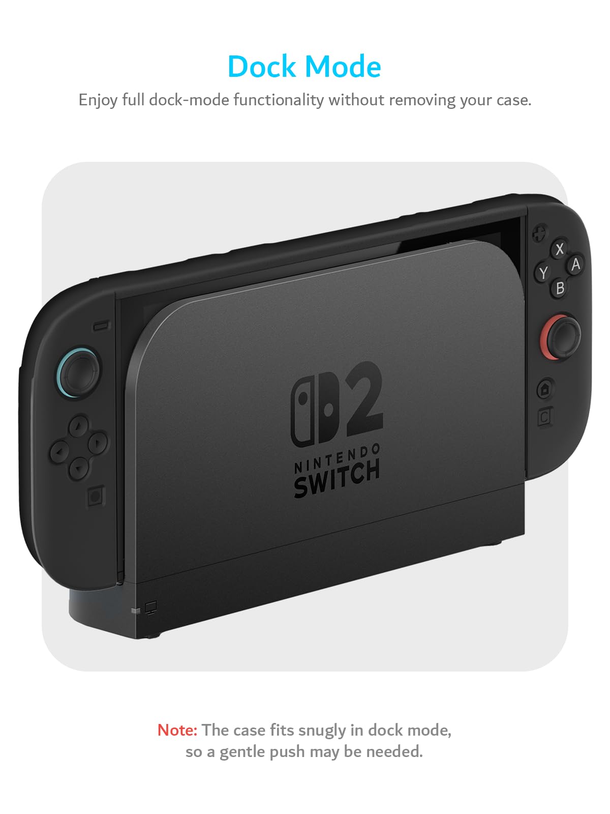 TUDIA black snap-on case for Nintendo Switch 2 with kickstand, shockproof TPU grip, dockable slim design, scratch-resistant PC cover