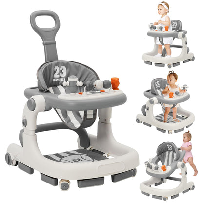 Yosamy 3-in-1 baby walker with lights, music, adjustable height, anti-rollover design, suitable for boys and girls, for ages 6-12 months