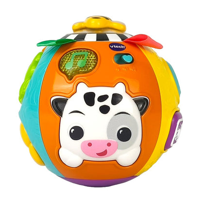 VTech Baby Animal Discoveries Ball, Interactive Baby Toy with Lights, Shapes, Fun Sound Effects, Different Textures for Sensory Play, Gift for Ages 3, 6, 9, 12 Months +, English Version