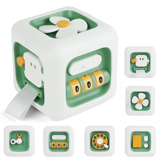 Ainiv Baby Activity Cube - Montessori Sensory Toys for Toddlers, Fine Motor Skills Development, Travel & Learning Toys for 12-36 Months